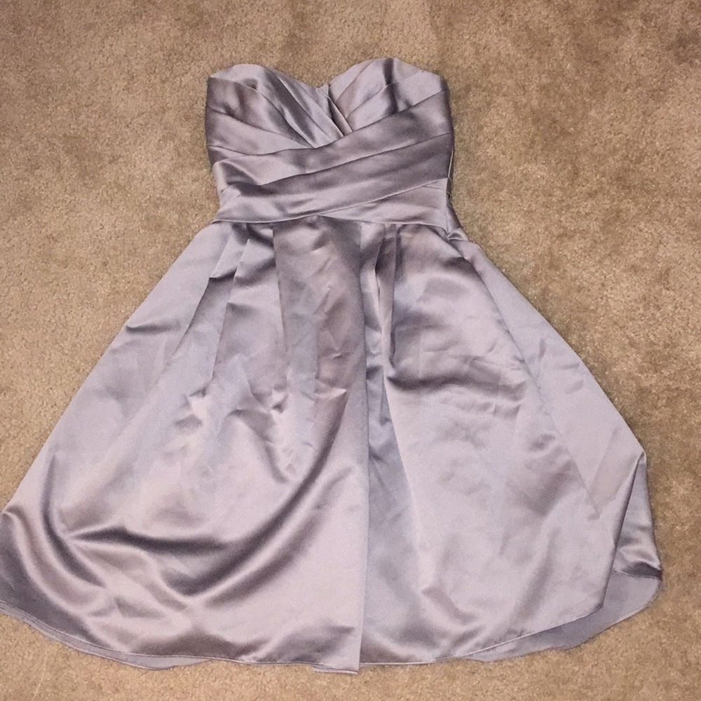 David’s bridal sleeveless grey dress